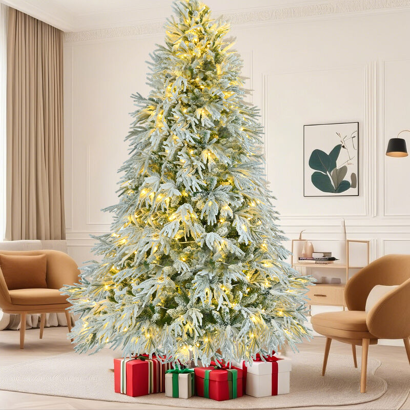 Merax Pre-Lit Spruce Snow Flocked Christmas Tree