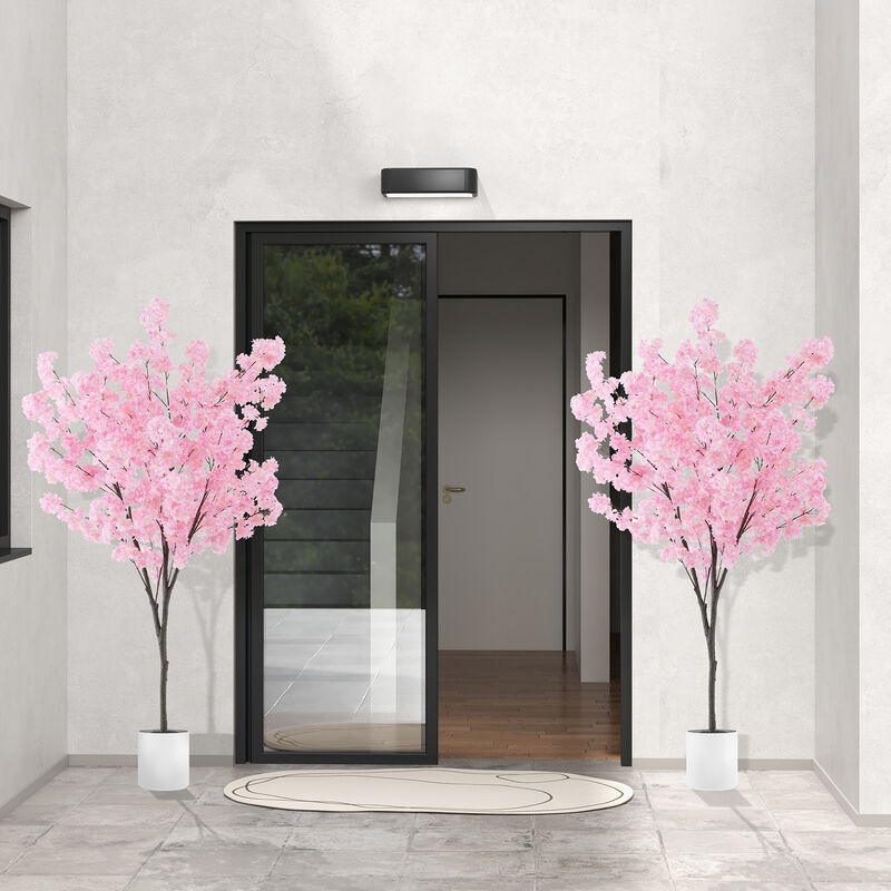 6.5 FT Artificial Cherry Blossom Tree with 1,170 Pink Flowers – Elegant Floral Decor for Events & Homes