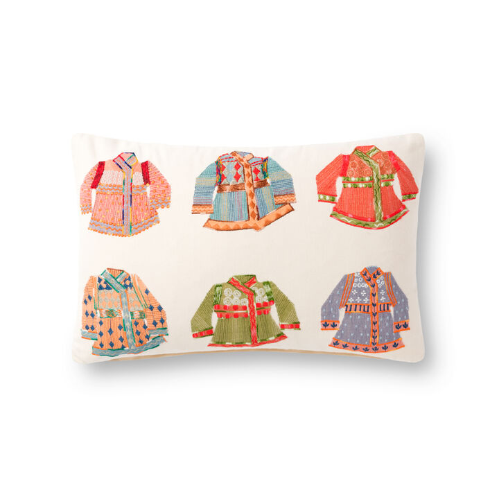 P0870 Natural/Multi 13"x21" Down Pillow