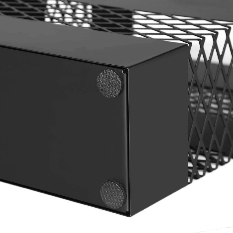 Rectangular Metal Umbrella Stand with Removable Drip Tray – Features Lattice Cutouts