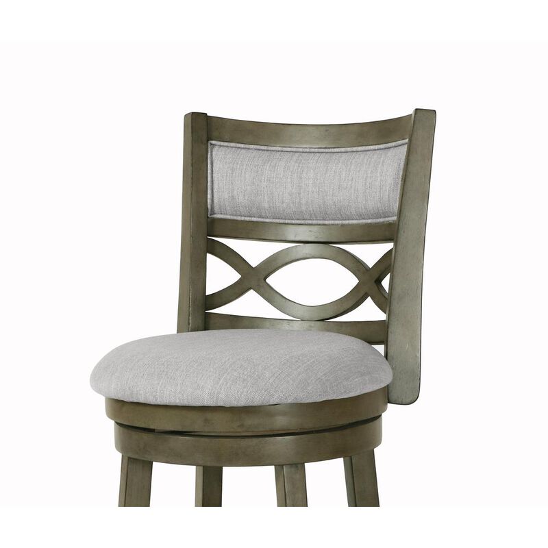 New Classic Furniture Manchester 24 Solid Wood Counter Stool with Fabric Seat in Ant Gray