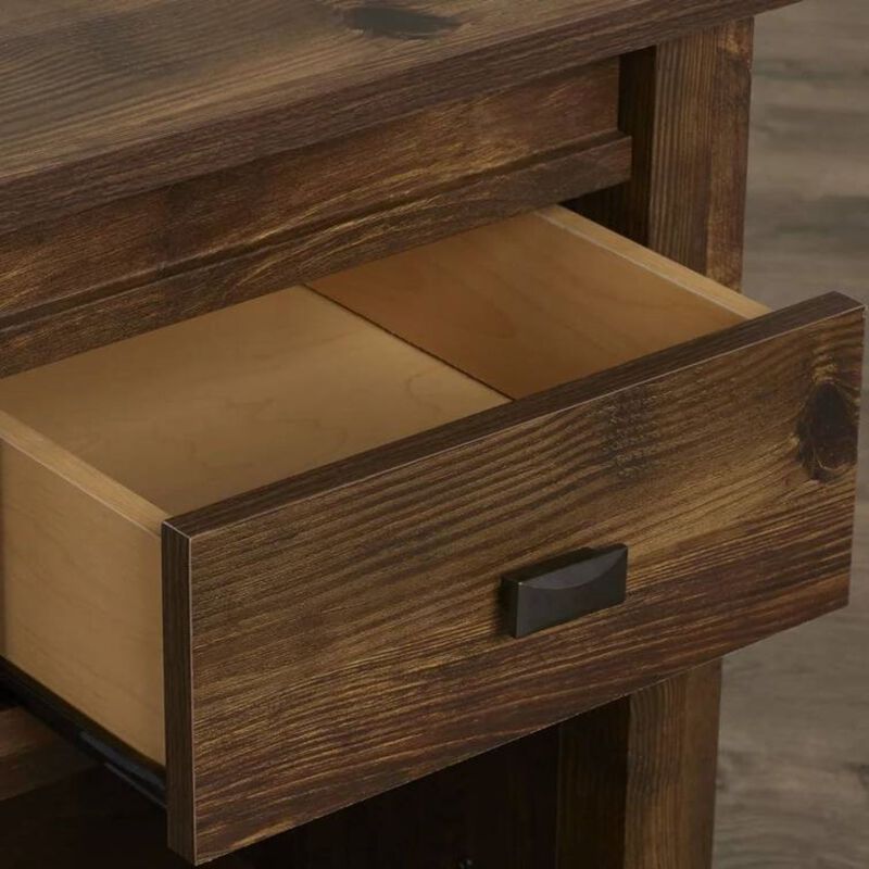 Hivvago Farmhouse 1-Drawer Bedroom Nightstand with Open Shelf