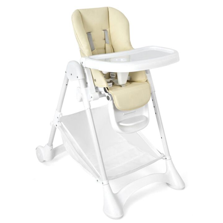 Hivvago Baby Convertible Folding Adjustable High Chair with Wheel Tray Storage Basket Hivvago Baby Convertible Folding Adjustable High Chair with Wheel Tray Storage Basket