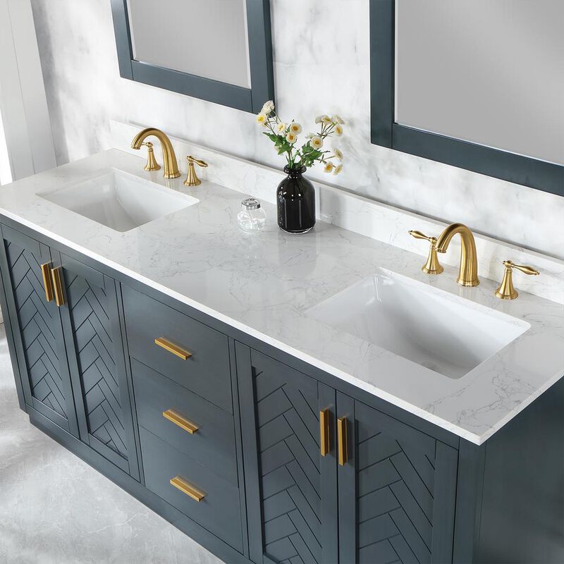 Altair 72 Double Bathroom Vanity Set in Classic Blue with Mirror