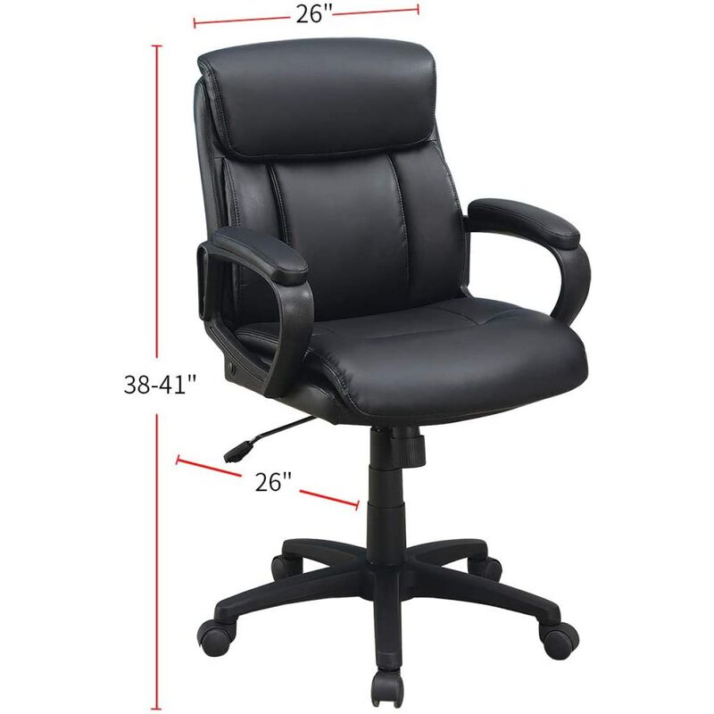 Classic Look Extra Padded Cushioned Relax 1 Piece Office Chair Home Work Relax Black Color