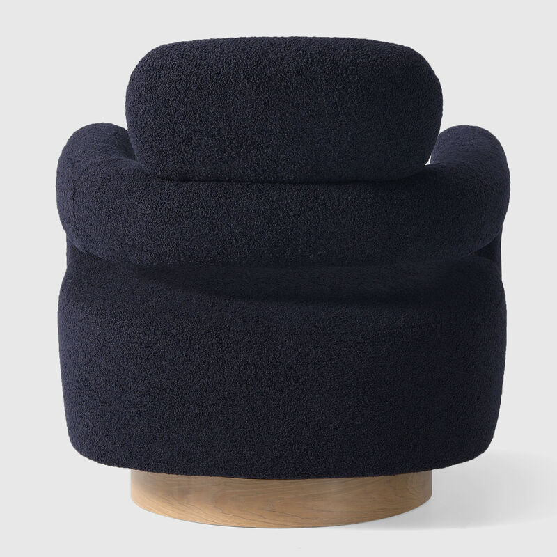WestinTrends Mid-Century Modern Sherpa Swivel Barrel Accent Chair