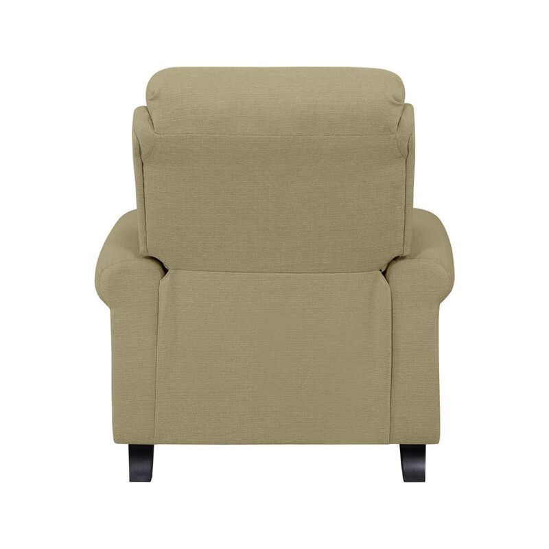 ProLounger Bustle-Back Pushback Recliner with Nailheads in Barley Tan Linen