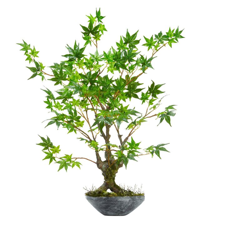 Nearly Natural 30-in Maple Bonsai Artificial Tree in Planter Nearly Natural 30-in Maple Bonsai Artificial Tree in Planter