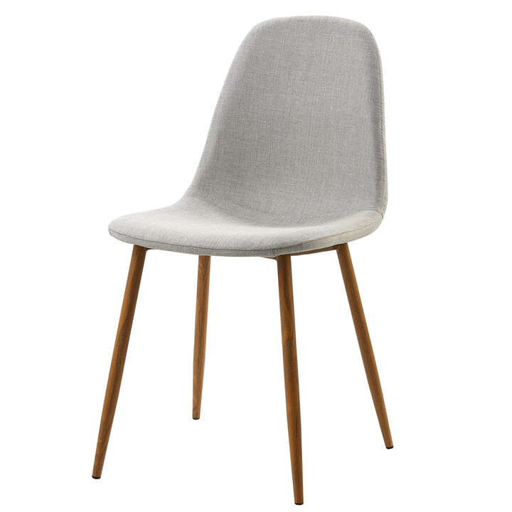 Teamson Home Minimalista Dining Chair with Wood Grain Metal Legs (Set of 2)