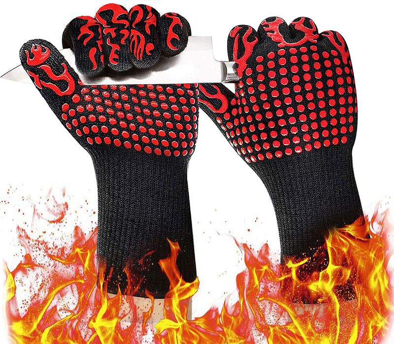 18 inch Extreme Heat Resistant Grill Gloves - 2 Pairs