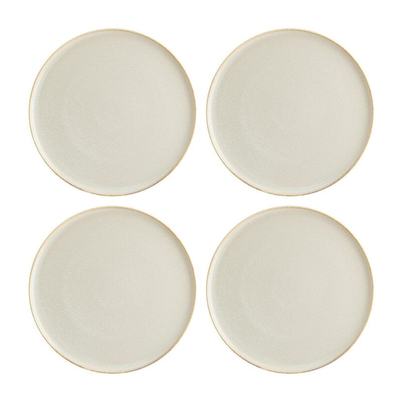 Sand dia.8.75" Round Beige Porcelain Plate (Set of 4)