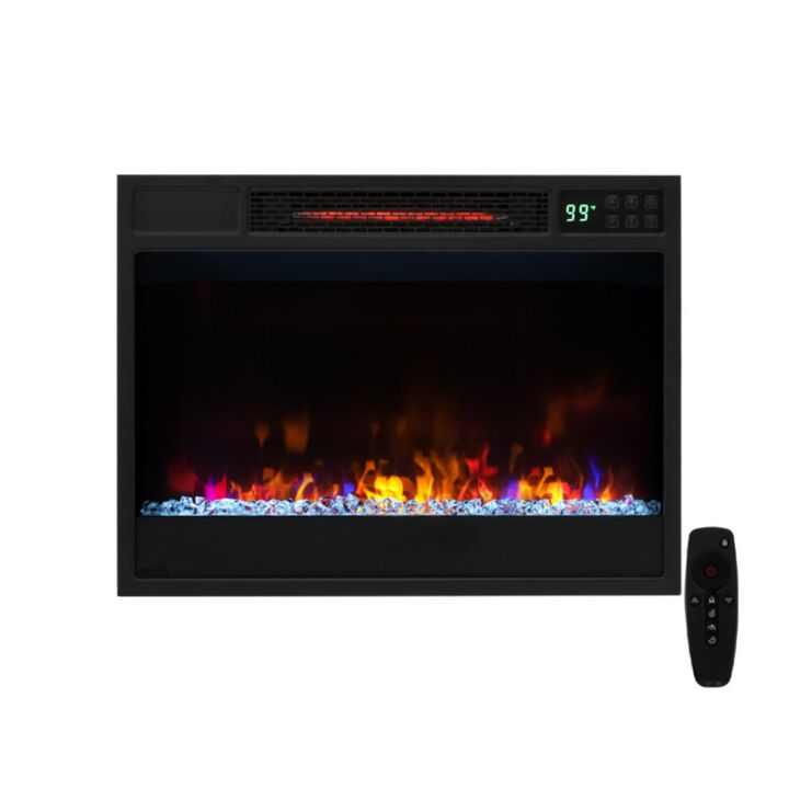 Hivvago 23 Inch 1500W Recessed Electric Fireplace Insert with Remote Control-Black Hivvago 23 Inch 1500W Recessed Electric Fireplace Insert with Remote Control-Black