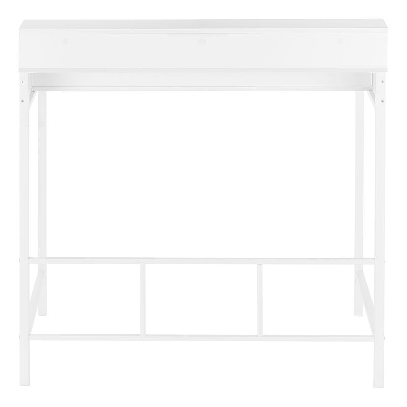 Monarch Specialties I 7701 Computer Desk, Home Office, Standing, Storage Shelves, 48"L, Work, Laptop, Metal, Laminate, White, Contemporary, Modern