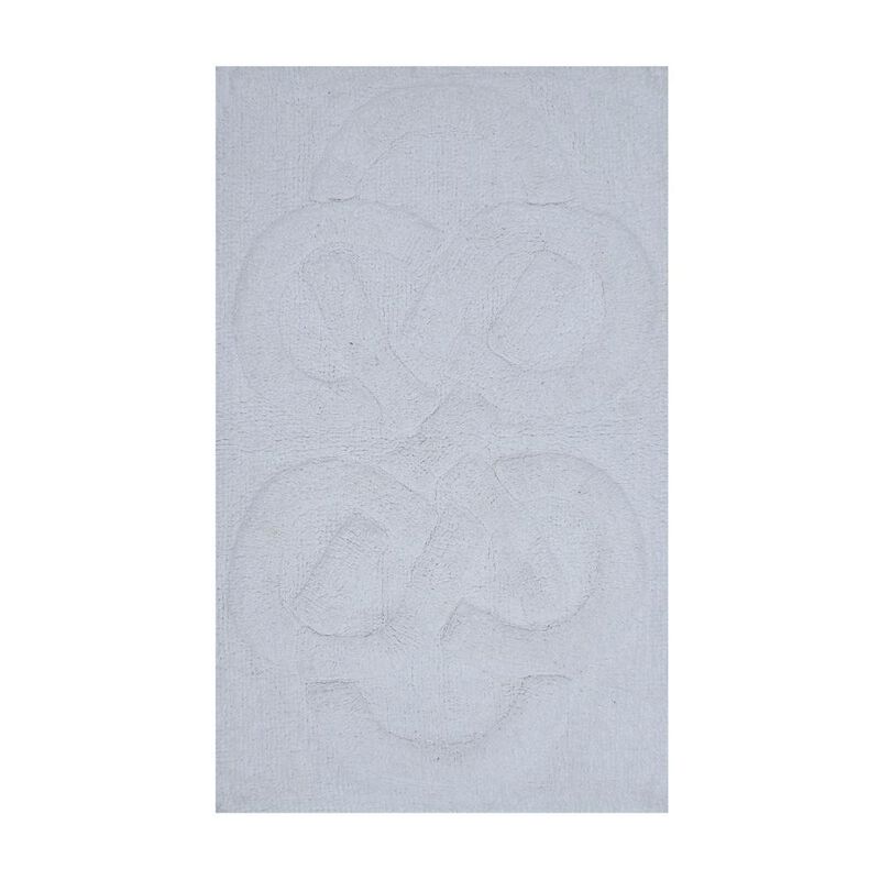 Knightsbridge Tuft Twisted 220 GSF Non Skid Back Bath Rug 24 x 40 - White