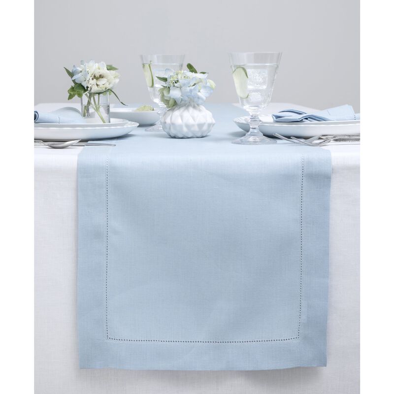 Solino Home 100% Pure Linen Table Runner | Classic Hemstitch for Thanksgiving, Christmas