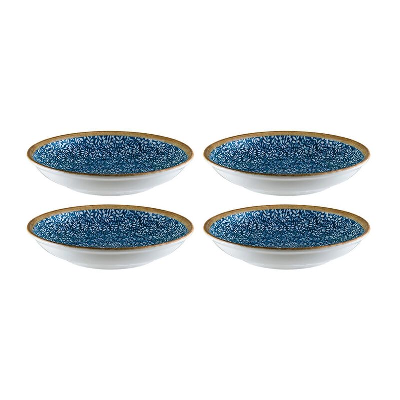 Calif dia.5.25" h:1.5" 7 oz. Round Decorated Porcelain Bowl (Set of 4)