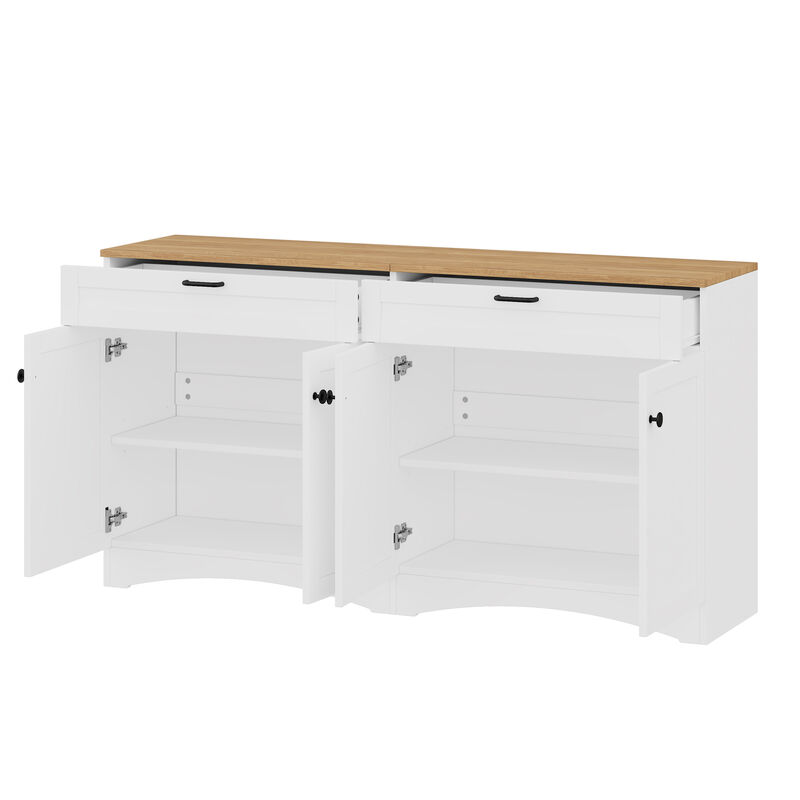 Merax Farmhouse TV Stand with 2 Drawers for TVs Up to 70"