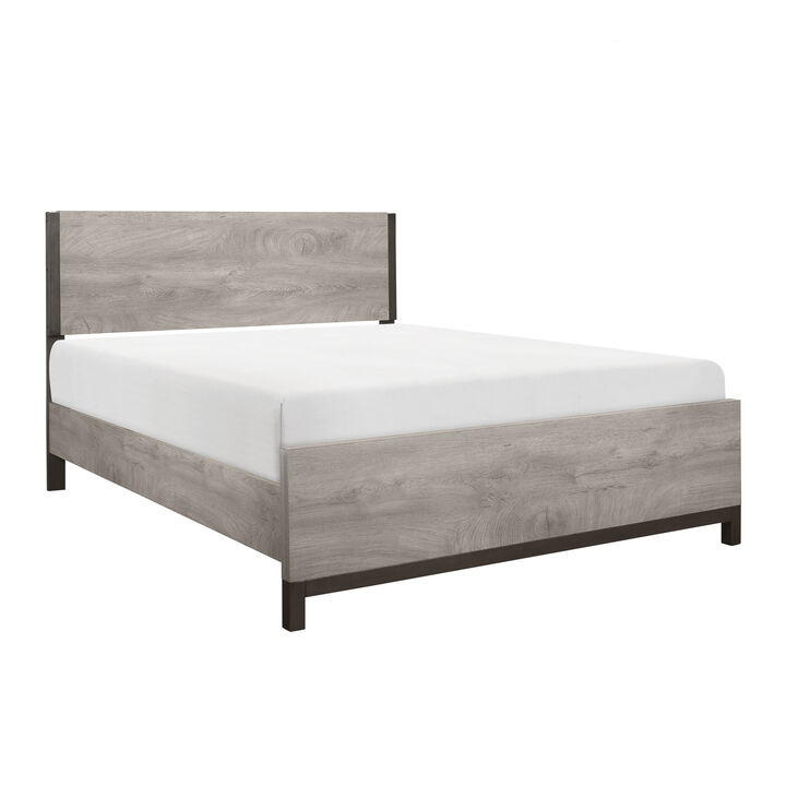Attractive Light Finish 1 Piece Queen Size Bed Premium Melamine Board Wooden Stylish Bedroom