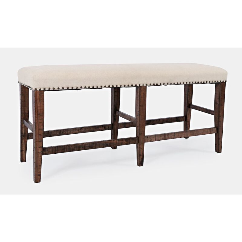 Jofran Fairview Transitional 52 Backless Upholstered Counter Height Bench