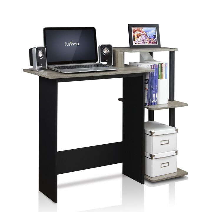 Furinno Furinno 11192GYW/BK Efficient Home Laptop Notebook Computer Desk, Oak Grey/Black