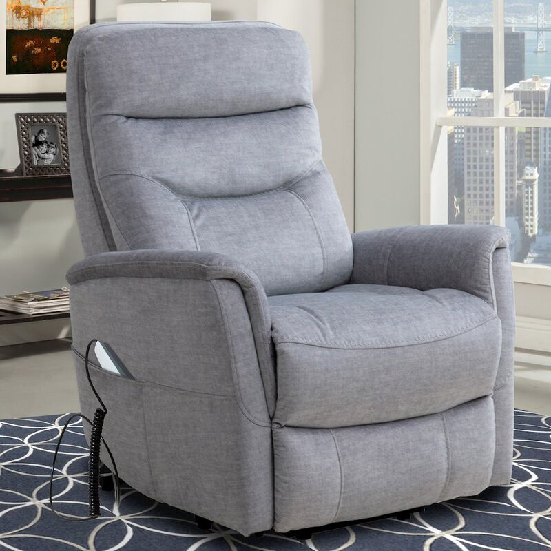 Parker Living Capri Silver Power Lift Recliner with Articulating Headrest