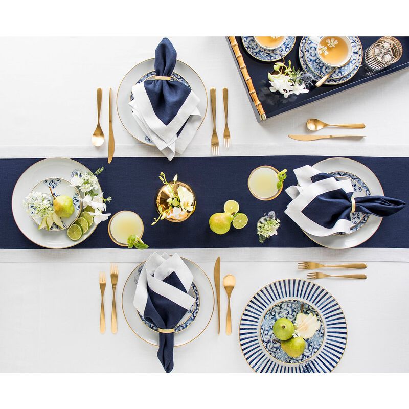 Solino Home 100% Pure Linen Table Runner | Festive Edge for Thanksgiving, Christmas