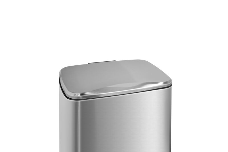 8 Gal./30 Liter and 1.3 Gal./5 Liter  Rectangular Stainless Steel Step-on Trash Can Set for Kitchen and Bathroom