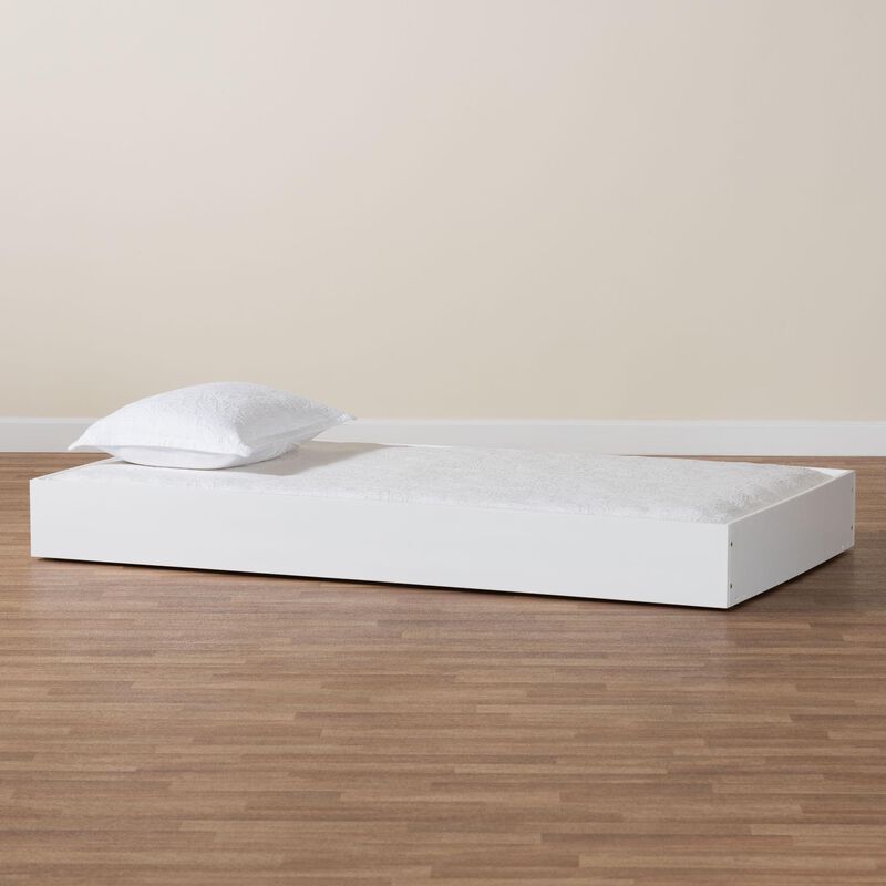 Baxton Studio Roni Modern White Wood Twin Trundle