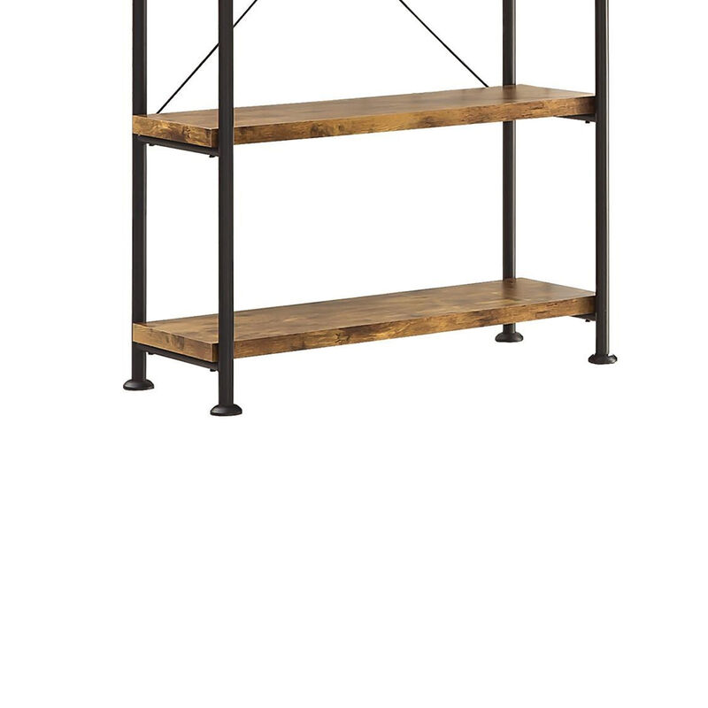 Rustically designed Bookcase With 4 Open Shelves-Benzara