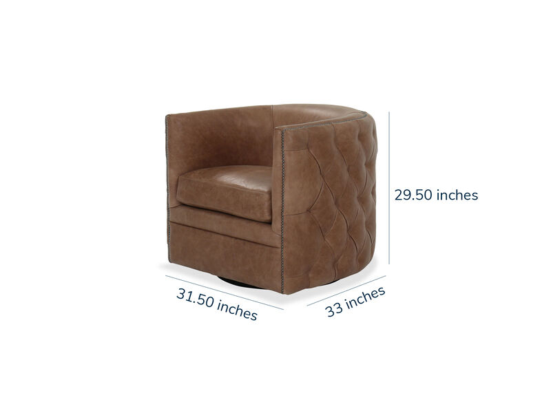Palazzo Brown Leather Swivel Chair