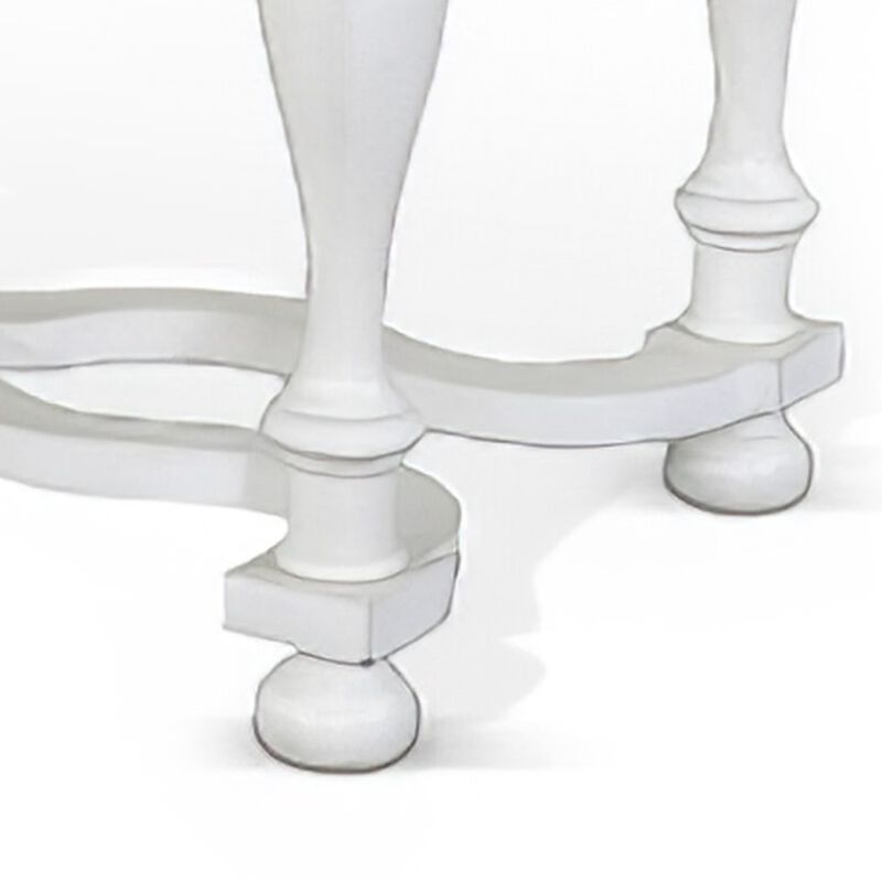 Orso Counter Height Narrow Dining Table, White, Brown Wood, 84 Inch - Benzara
