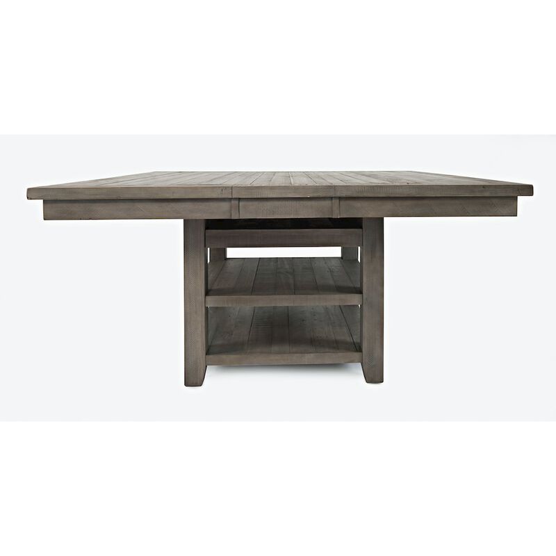 Jofran Outer Banks Reclaimed Pine Adjustable Height 60 Storage Dining Table