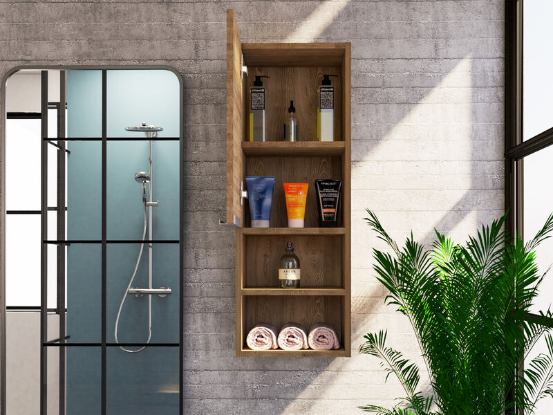 DEPOT E-SHOP Savona Medicine Single Door Cabinet, Two Interior Shelves, Two External Shelves, White
