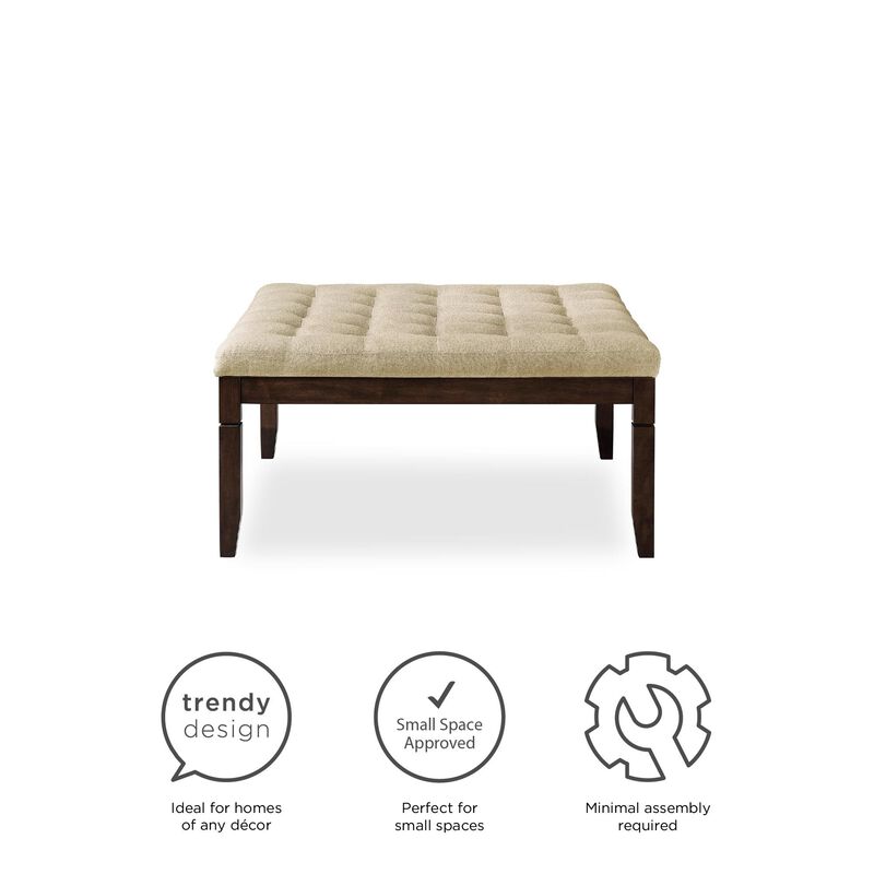 Charlie Square Ottoman, Beige