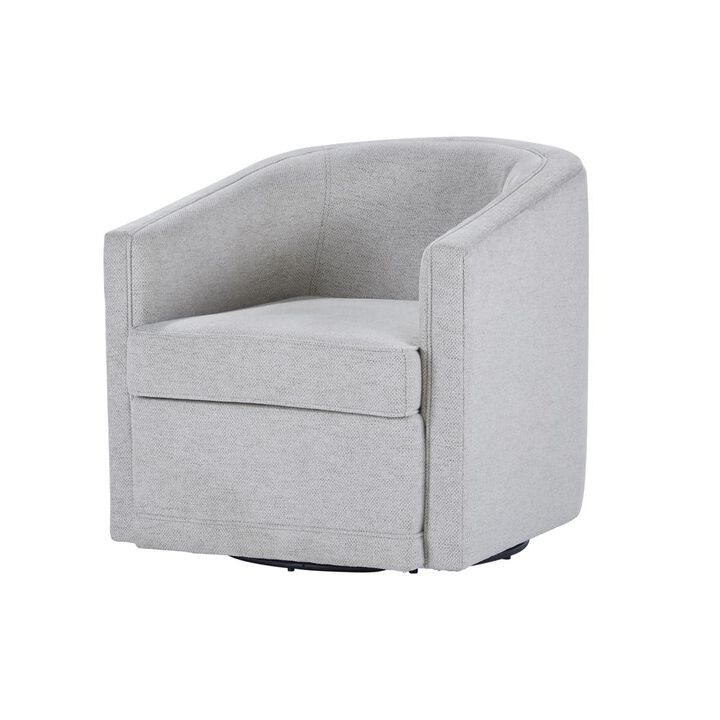 New Classic Furniture Poppy Light Gray Polyester Fabric Accent Swivel Arm Chair