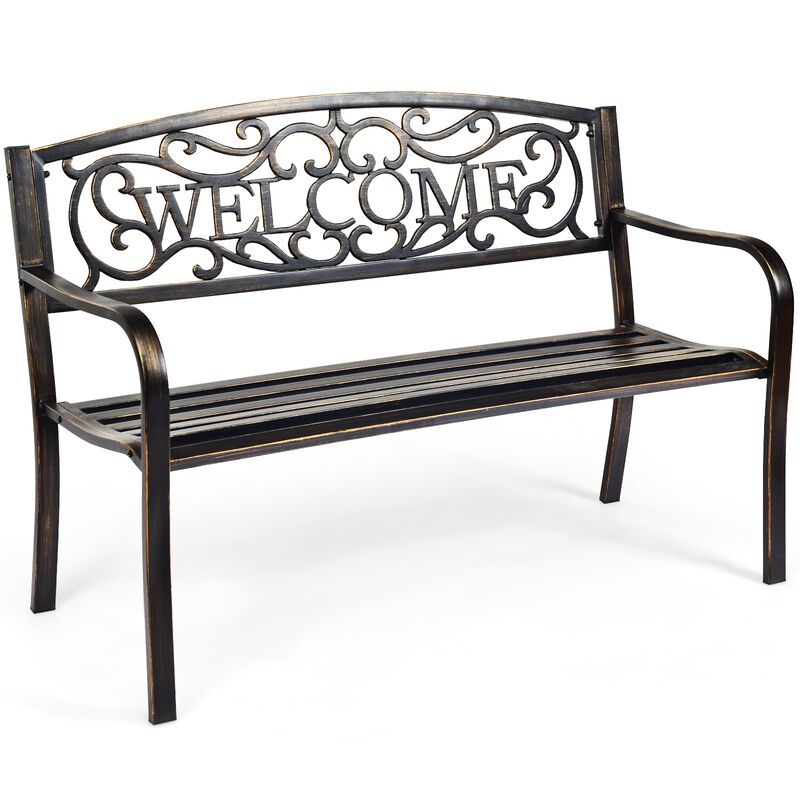 Outdoor Furniture Steel Frame Porch Garden Bench