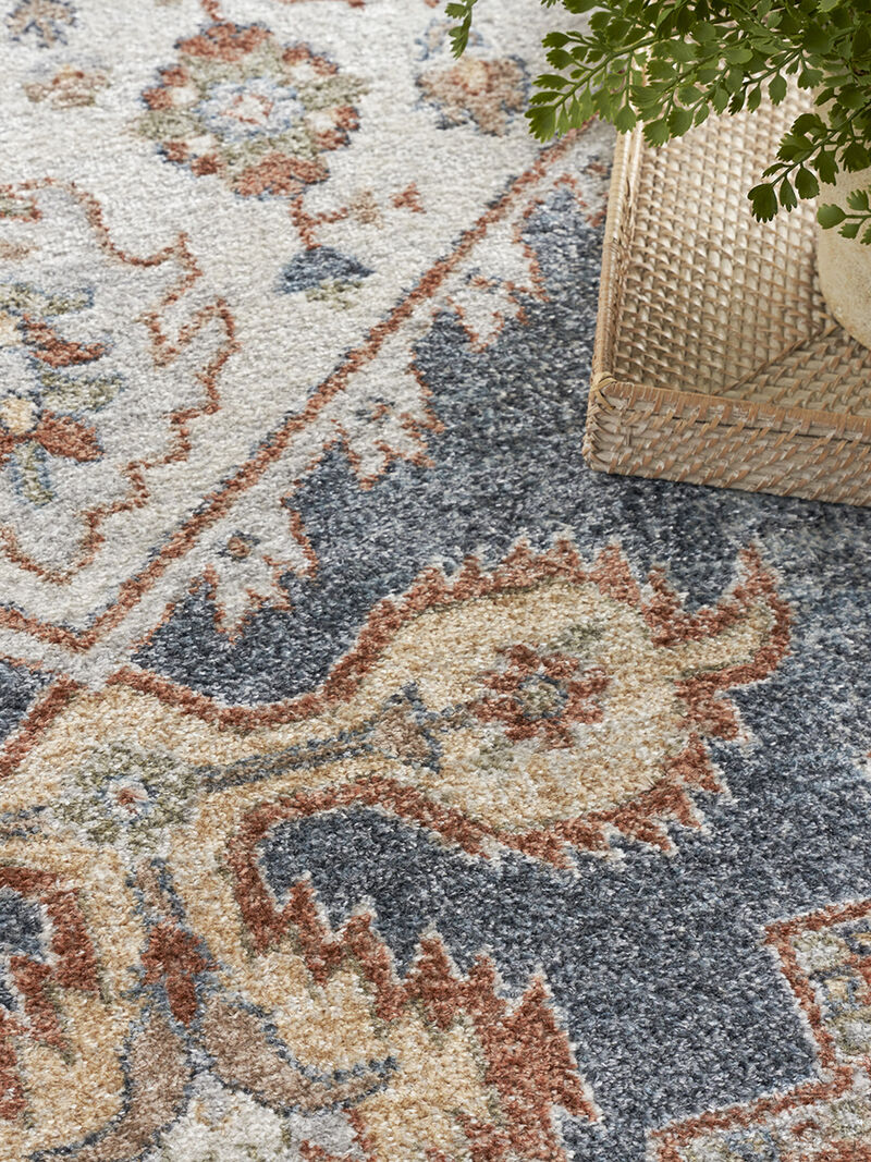 Astra Machine Washable ASW11 Denim/Multicolor 9' x 12' Rug