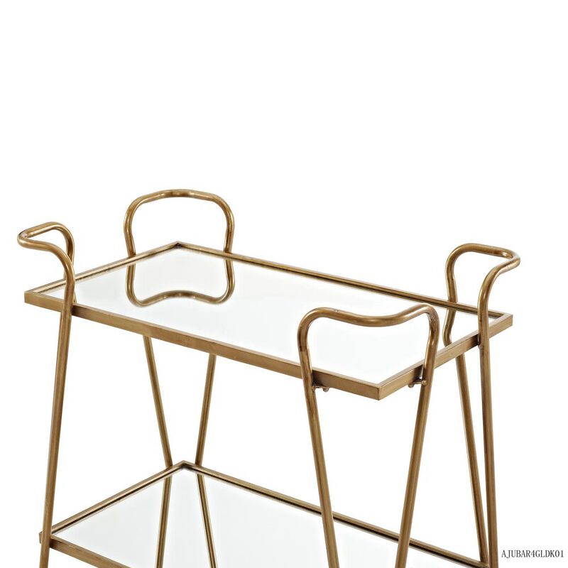Linon Gold Mid-Century Bar Cart