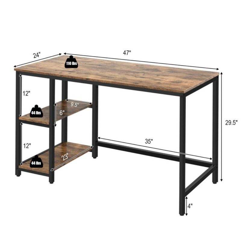 Hivvago 47 Inches Computer Desk with Adjustable Shelf