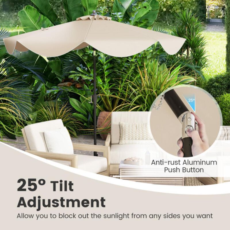 Hivvago 9 FT Patio Umbrella with Crank Handle and Push Button Tilt