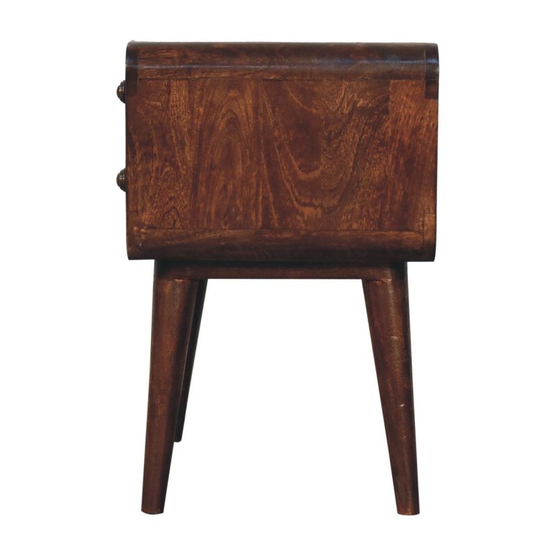 Artisan Furniture Solid Wood Curved California Walnut Bedside