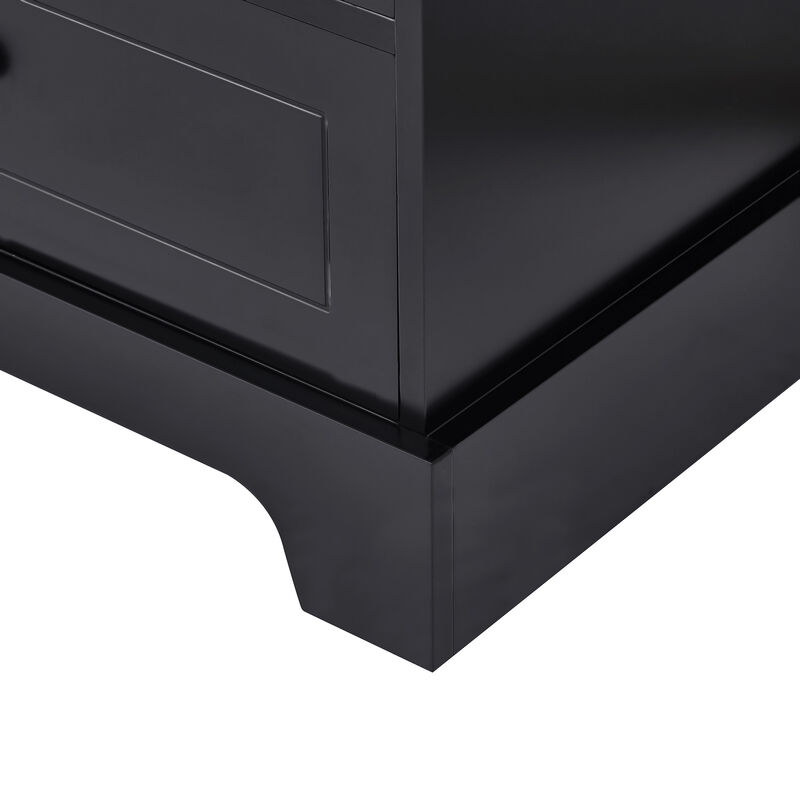 Merax Modern Bathroom Storage Cabinet with 2 Doors and 4 Drawers