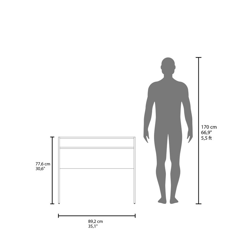 Craig Computer Desk 30.6" H, with 1 Shelf, Black