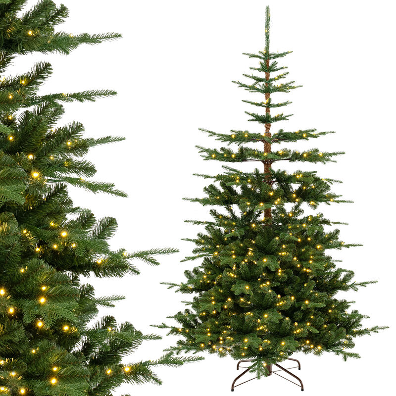 Hinged Artificial Pre-lit Christmas Tree with Branch Tips