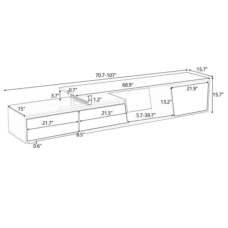 Merax Minimalist Rectangle Extendable TV Stand