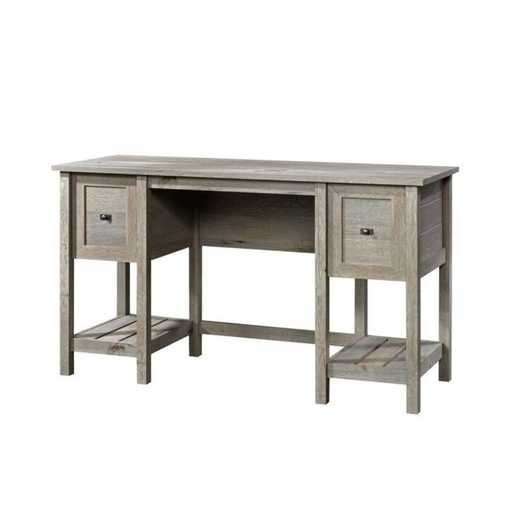 Hivvago FarmHouse Light Oak 2 Drawer Storage Office Writing Desk - Made In USA