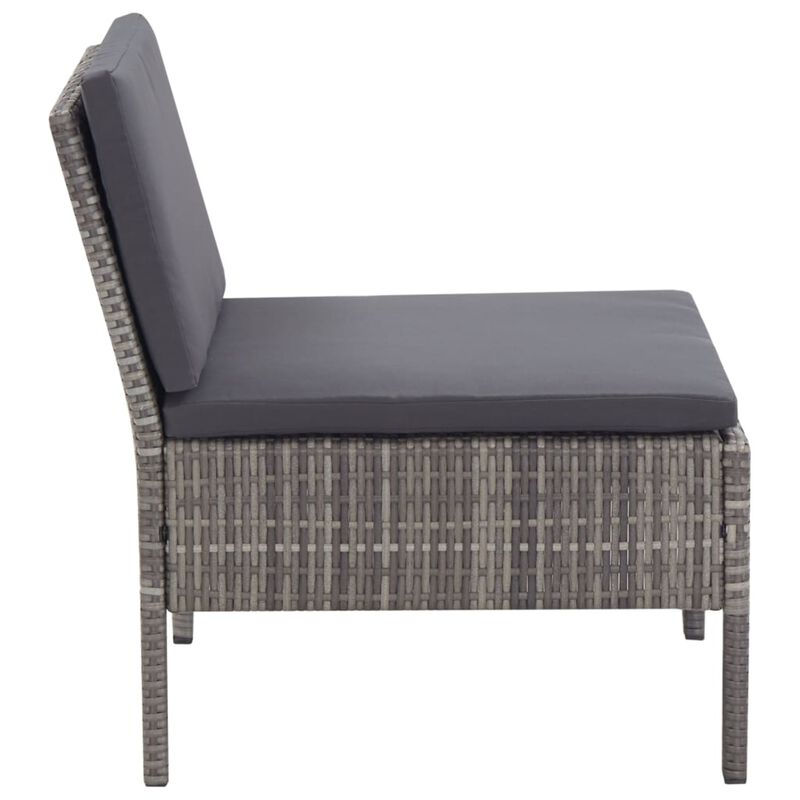 vidaXL 5 Piece Garden Sofa Set with Cushions Poly Rattan Gray