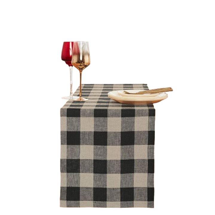 Solino Home 100% Pure Linen Table Runner | Buffalo Check