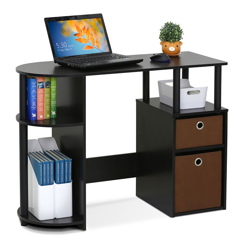 Furinno 15111 JAYA Simplistic Computer Study Desk with Bin Drawers