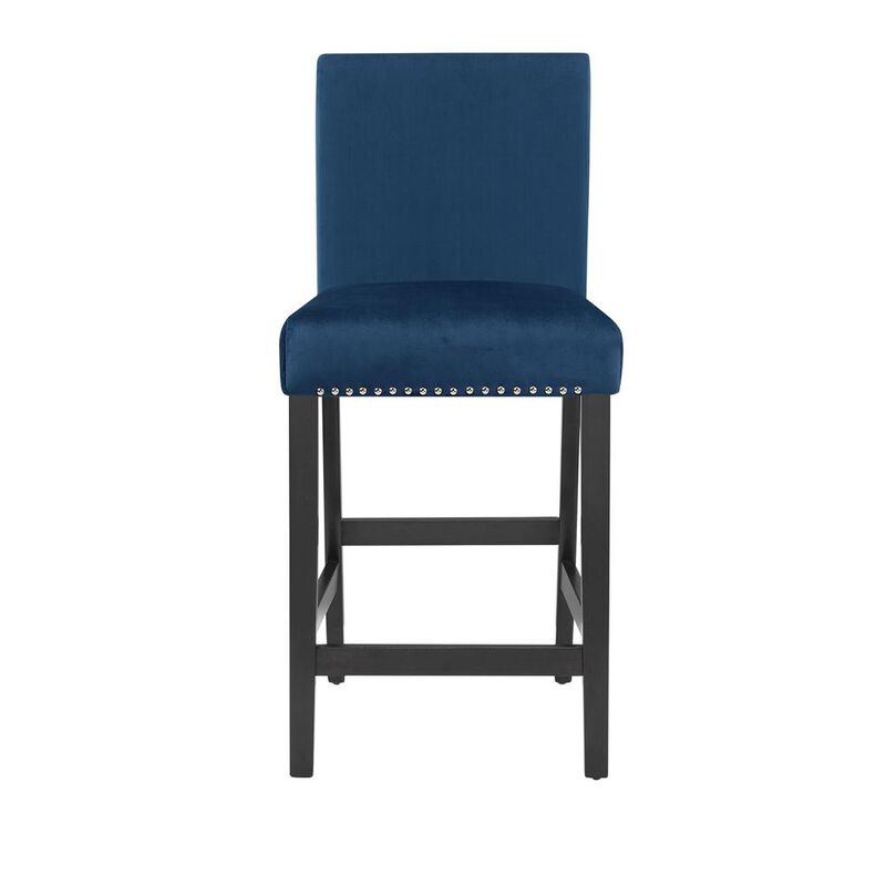 New Classic Furniture Furniture Celeste 39.5 Wood Counter Chair in Blue (Set of 2)